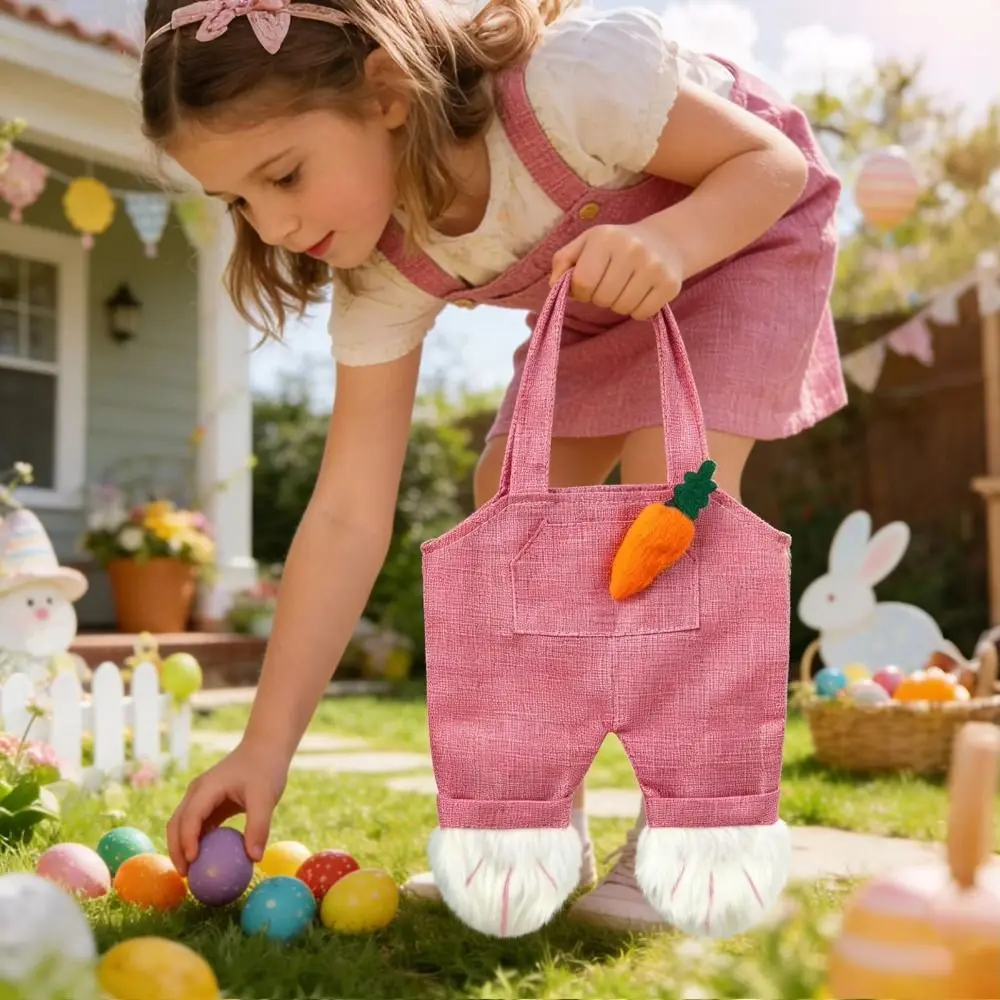

Cute Design Rabbit Storage Bag Overalls Shape Bunny Design Easter Candy Bag Party Favor Shaped Storage Rabbit Overalls Shape