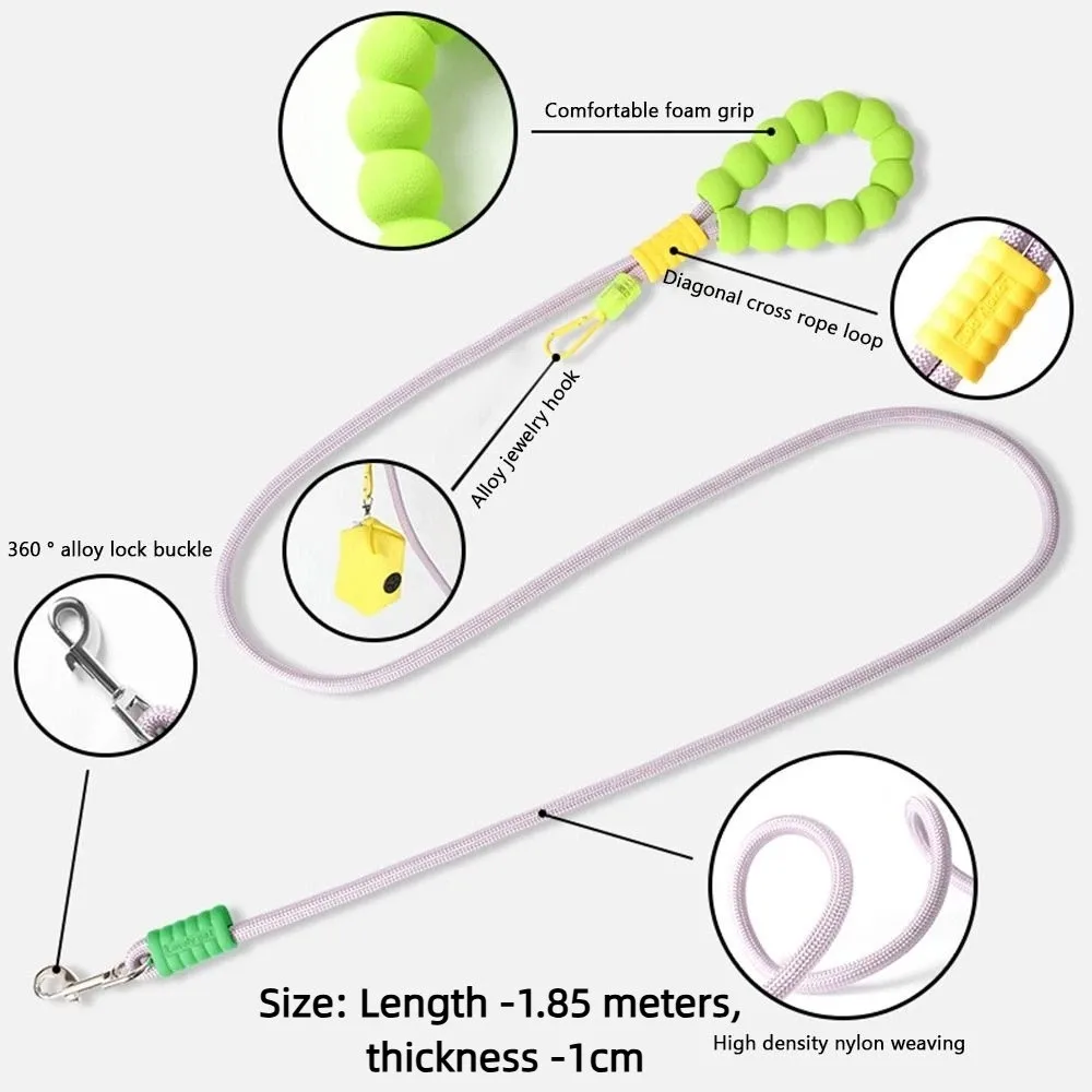 Adjustable Cross Body Dog Leash Hands-Free Leash High Density Nylon Rop Wearable Dog Leash Cloud Foam Handle Jogging Training