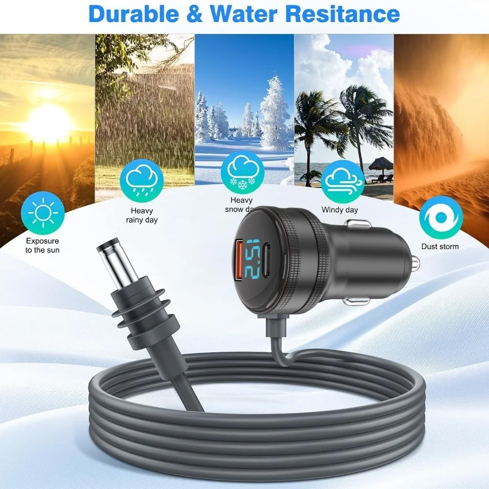 

163W Output Power Cable with Simultaneous Charging via USB A USB-C and DC for Starlink For Mini and Similar Devices