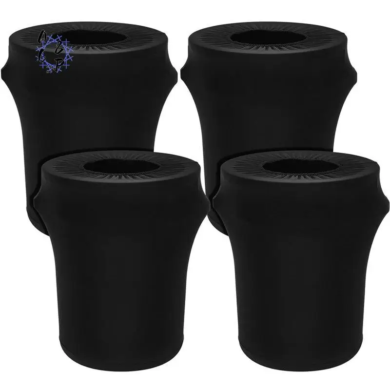A68P-32 Gallon Stretch Trash Can Spandex Cover Outdoor Waste Garbage Can Spandex Covers For Indoor Kitchen Outdoor 4Pcs