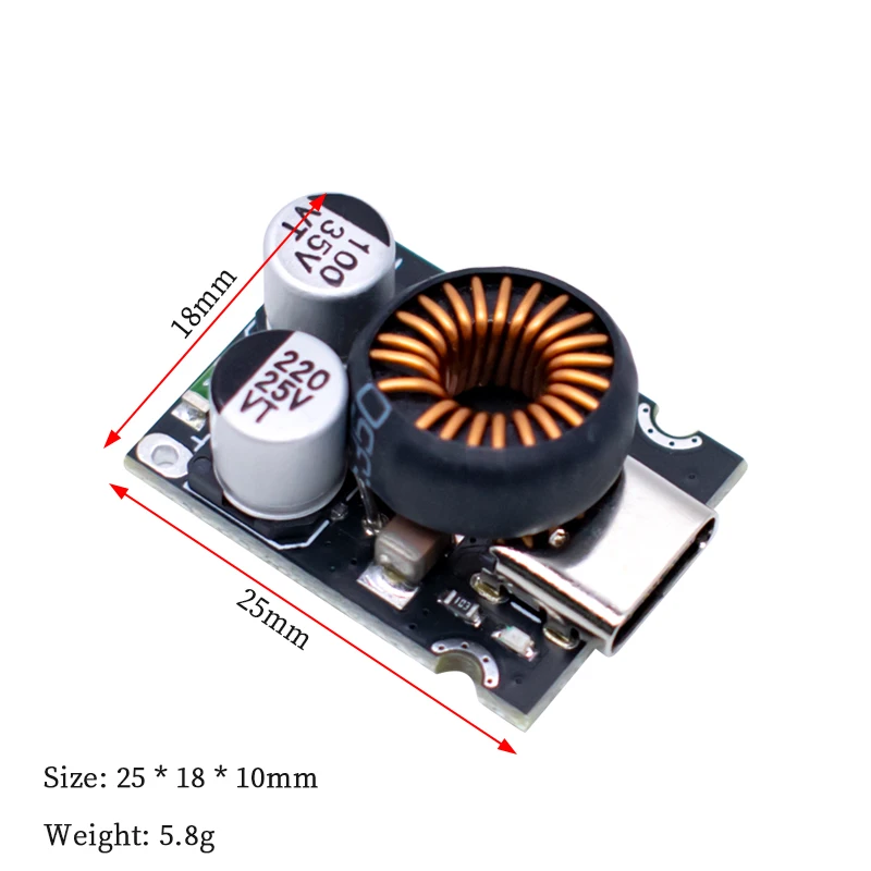 DC12-30V mini 65W multi-protocol fast charging module supports PD2.0/PD3.1PPS output protocol Type-C interface