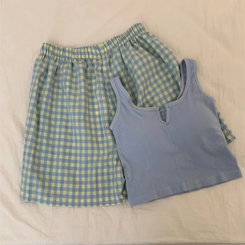 Gilet da notte con elastico in vita floreale con reggiseno imbottito sul petto, pantaloni da casa, set di indumenti da notte da donna, super valore