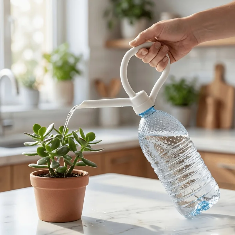 1A simple plant watering device，Extremely creative design，Turn ordinary plastic water bottles into simple watering cans，Environm