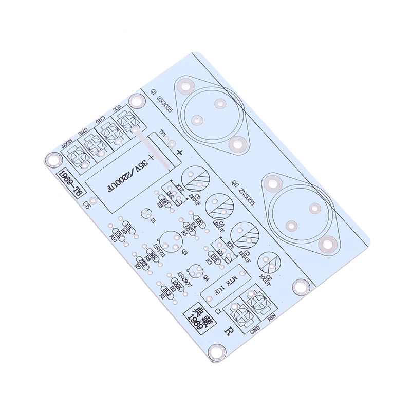 1pc Hood 1969 Classic Circuit Design Audio Amplifier Board 10*7.4cm PCB Two Channel HiFi Class A Power Amp 0.8~1.8A Adjustable image 2