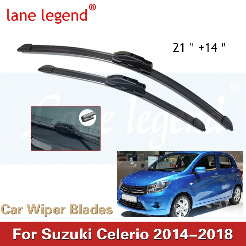 

Car Wiper Blade Blades For Suzuki Celerio 2014-2018 21"+14" Windshield Windscreen Clean Rubber Silicon Cars Wipers Accessories