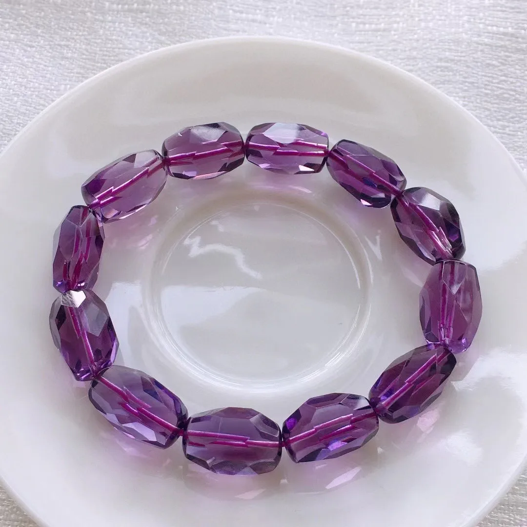 

Top Natural Purple Amethyst Bracelet Jewelry For Women Lady Man Reiki Gift Gemstone Crystal 16x10mm Beads Stone Strands AAAAA