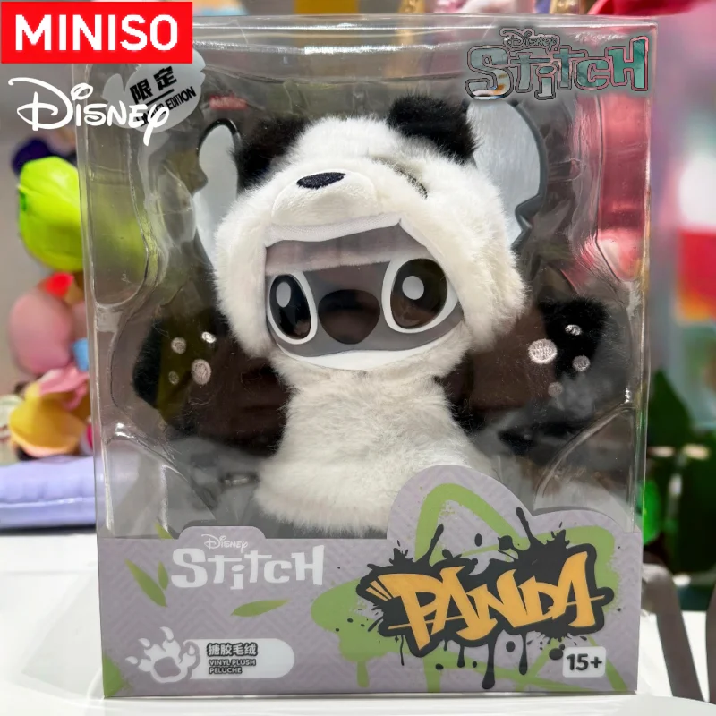 2025 Nowa Miniso Disneyowa Figurka Winylowa Stitch Panda Wersja Chińska Region Limitowana Figurka Anime Ruchoma Ozdoba na Biurko Brelok