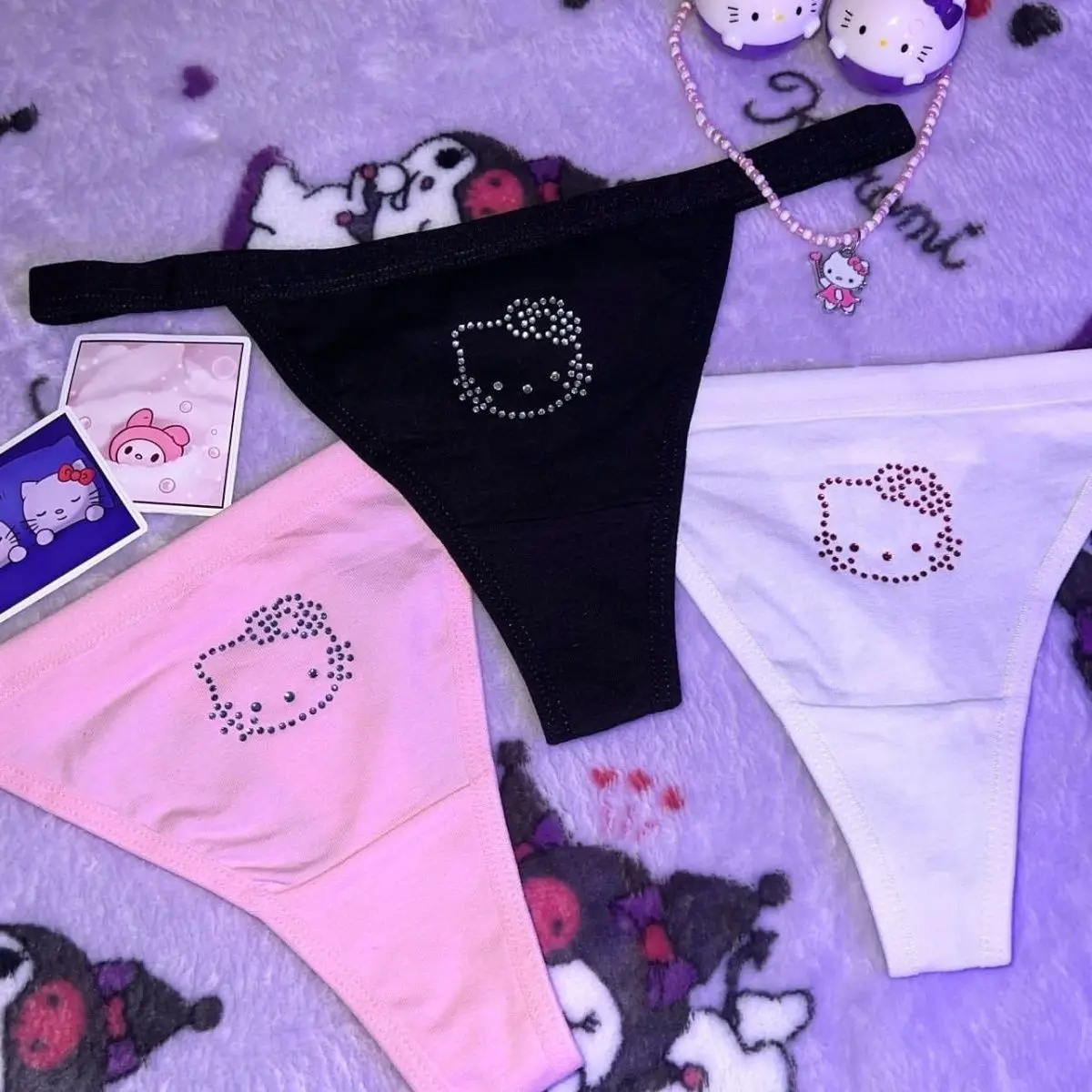 Sanrio Hello Kitty My Melody Kawaii Panties Girl Heart Lovers Sexy Strap Briefs Student Pure Cotton Comfortable Briefs Girl Gift