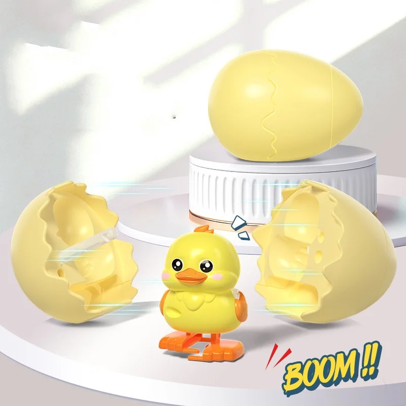 Wind-Up Hatching Dinosaur Egg Cute Jumping Surprise Pet Figurines For Kids Room Desk Shelf Decor