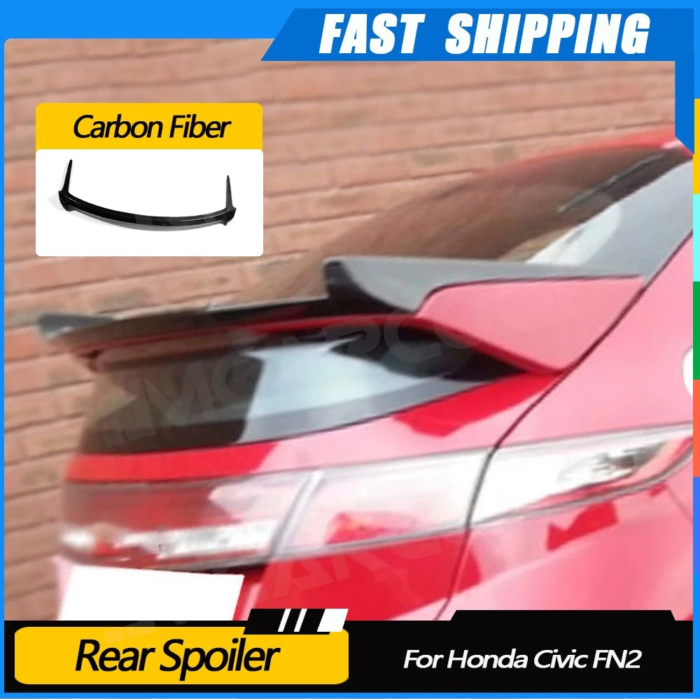 

JMCARCOOL For Honda Civic FN2 2007-2011 Typer Rear Trunk Spoiler Carbon Fiber Rear Boot Duckbill Spoiler Wing Decoration