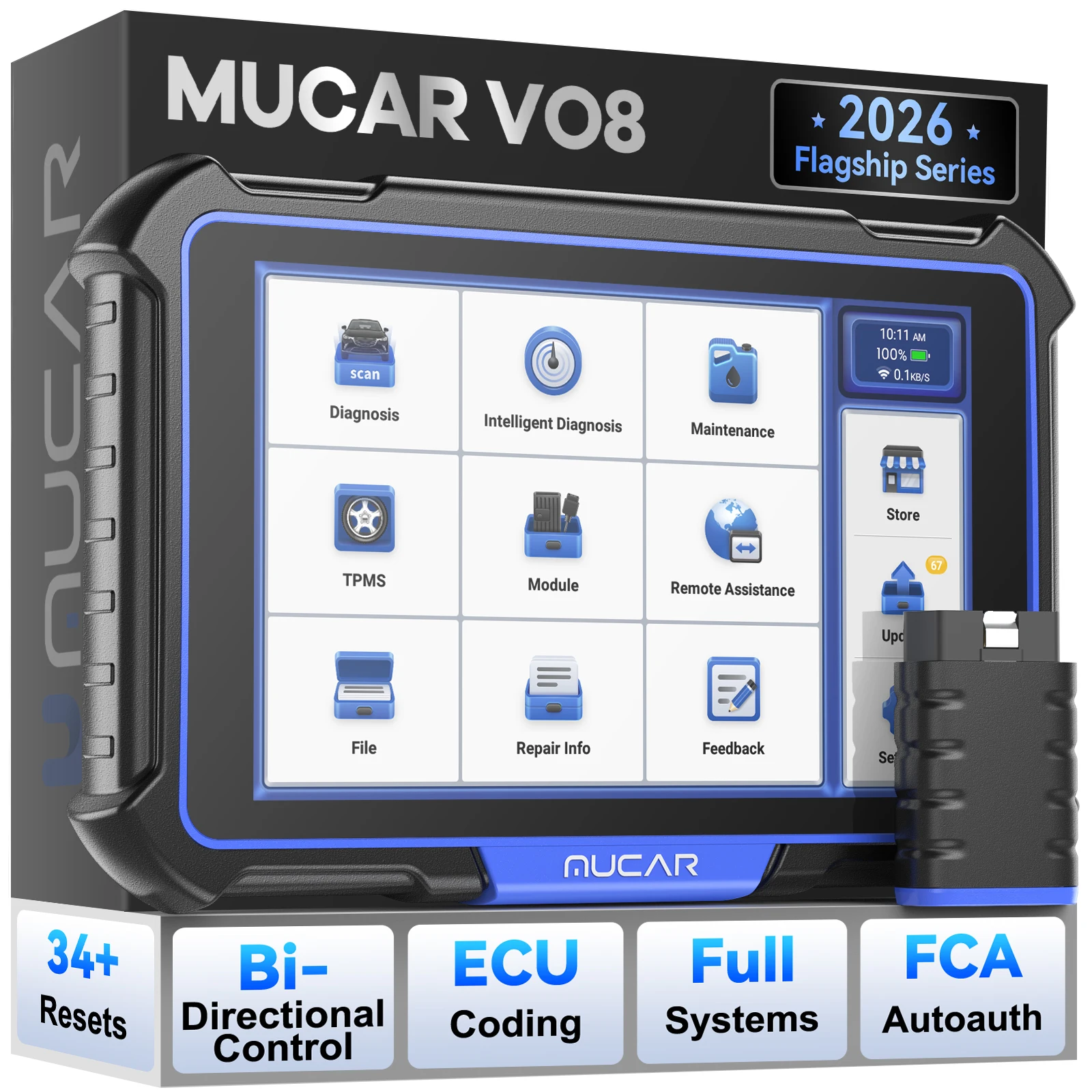 

Пожизненно бесплатные обновления: диагностический сканер MUCAR VO8 OBD2 для всех систем, кодирование ЭБУ, двунаправленное управление, 34 функции сброса.