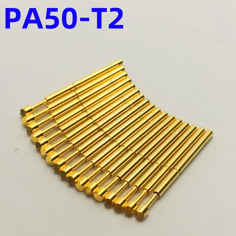 

100PCS PA50-T2 Spring Test Probe PA50-T Test Pin Test Tool 16.55mm Dia 0.68mm Gold Needle Tip Dia 0.9mm Pogo Pin P50-T P50-T2