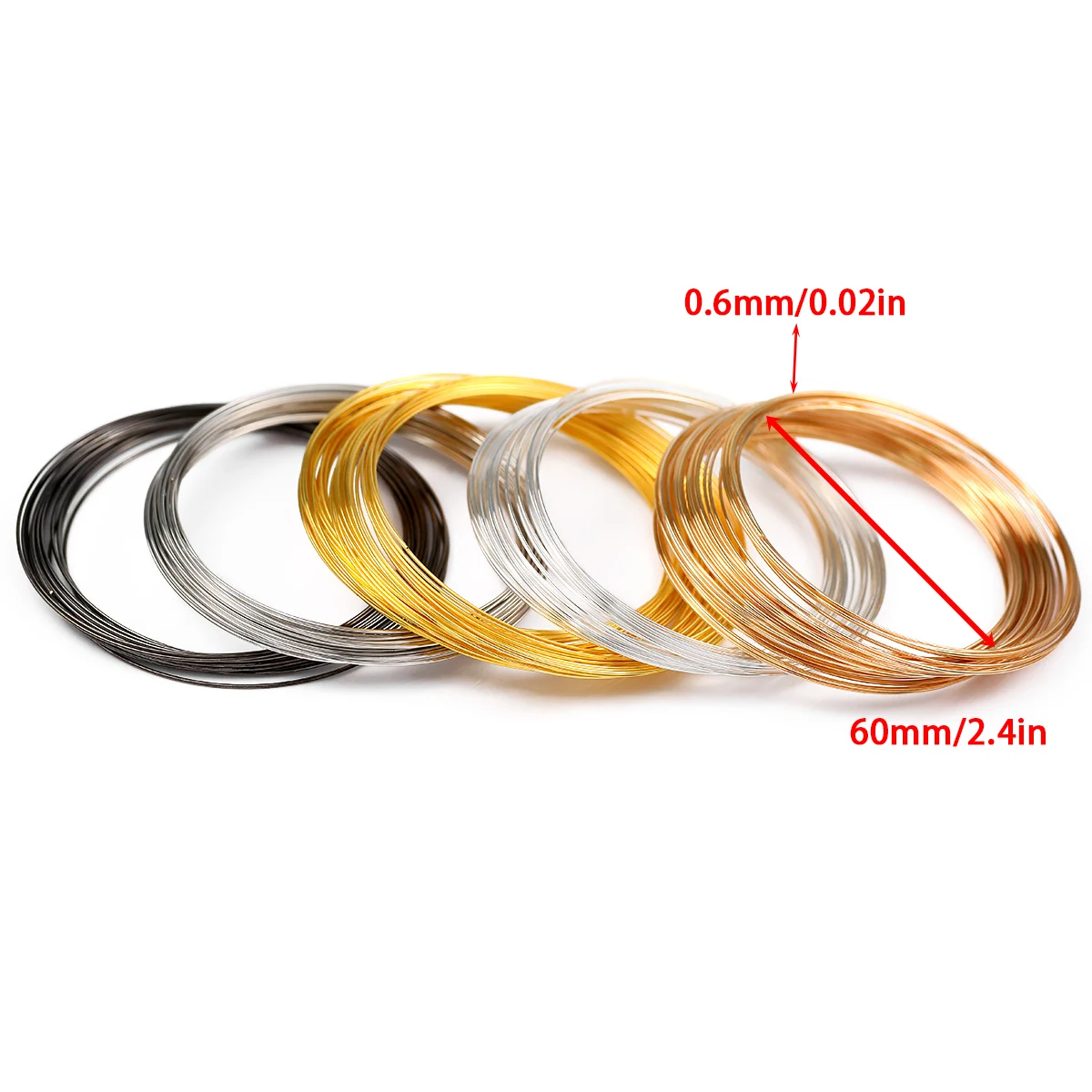 Memory Steel Wire 50Loops/Lot 0.6mm For Jewelry Making Supplies Necklace Bracelet Chain Handmade DIY Findings Accessories