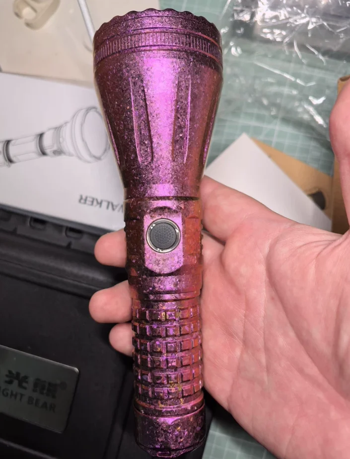 Used EDC FW1 Ice Crystal Titanium Edition White Laser Flashlight Outdoor Tools Strong Light Torch Lamp Decompression Toy