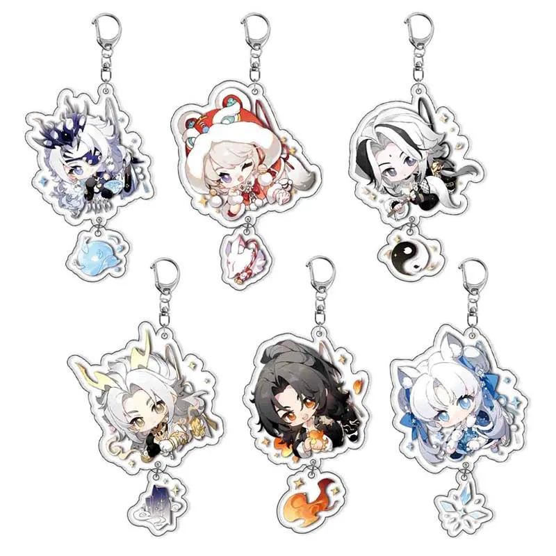 Game Naraka: Bladepoint Keychain Viper Ning Tianhai Temulch Yue Shan Wuchen Kurumi Tarka Ji Cute Cartoon Anime Pendant Key Ring