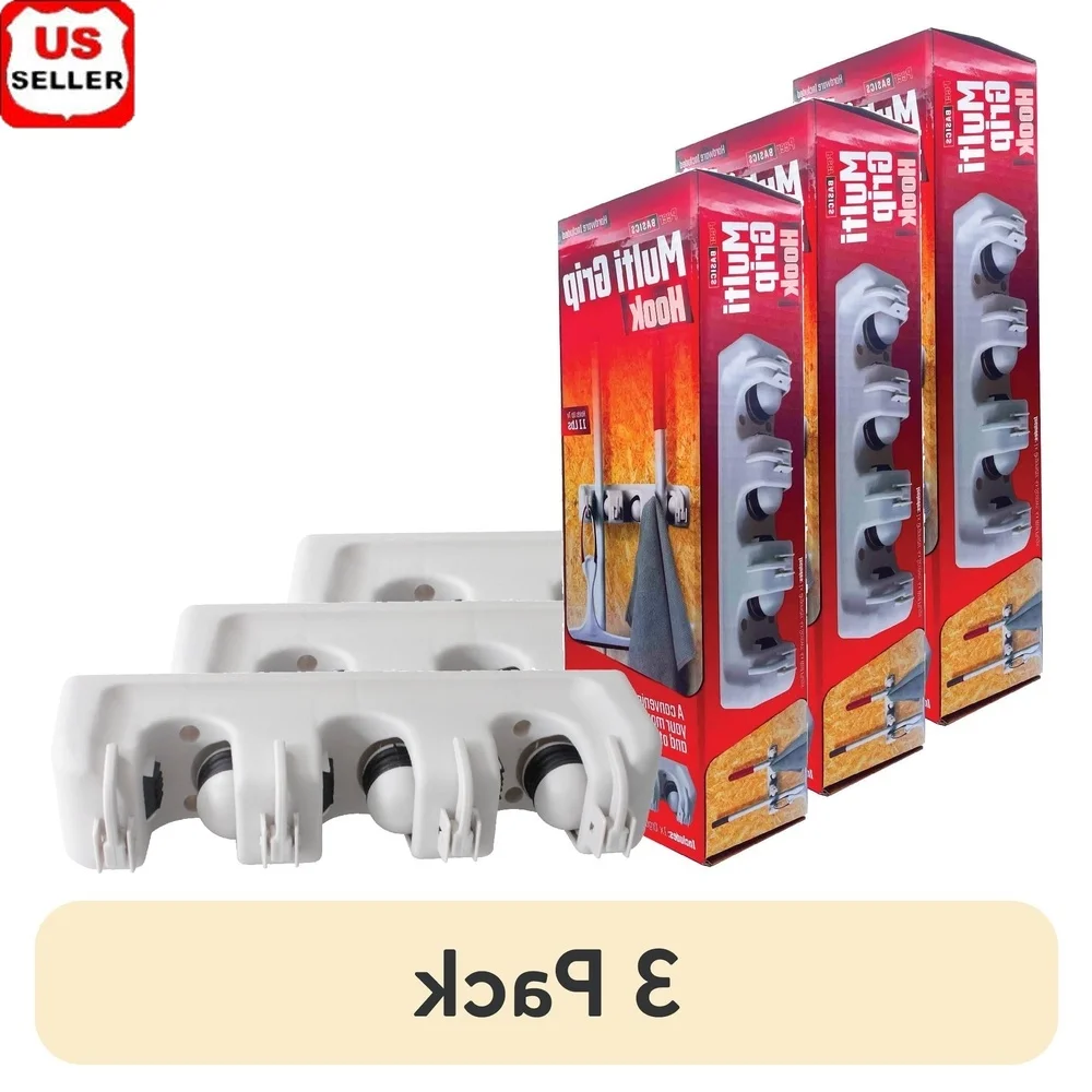 

3 упаковки крючков с несколькими ручками, сверхмощный органайзер для инструментов, емкость 11 фунтов, простая установка, оборудование в комплекте, идеальный гараж, прачечный сад