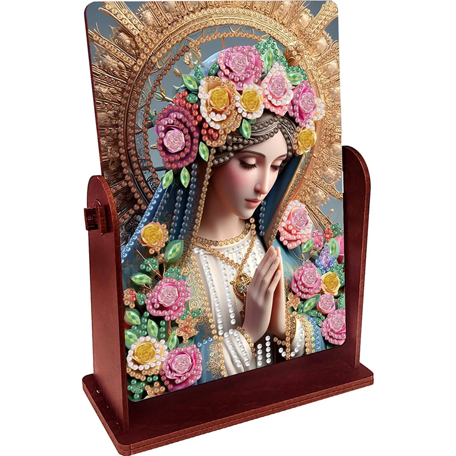 

Praying Lady Special Shape Diamond Painting Mirror Table Top Diamond Mirror Kit