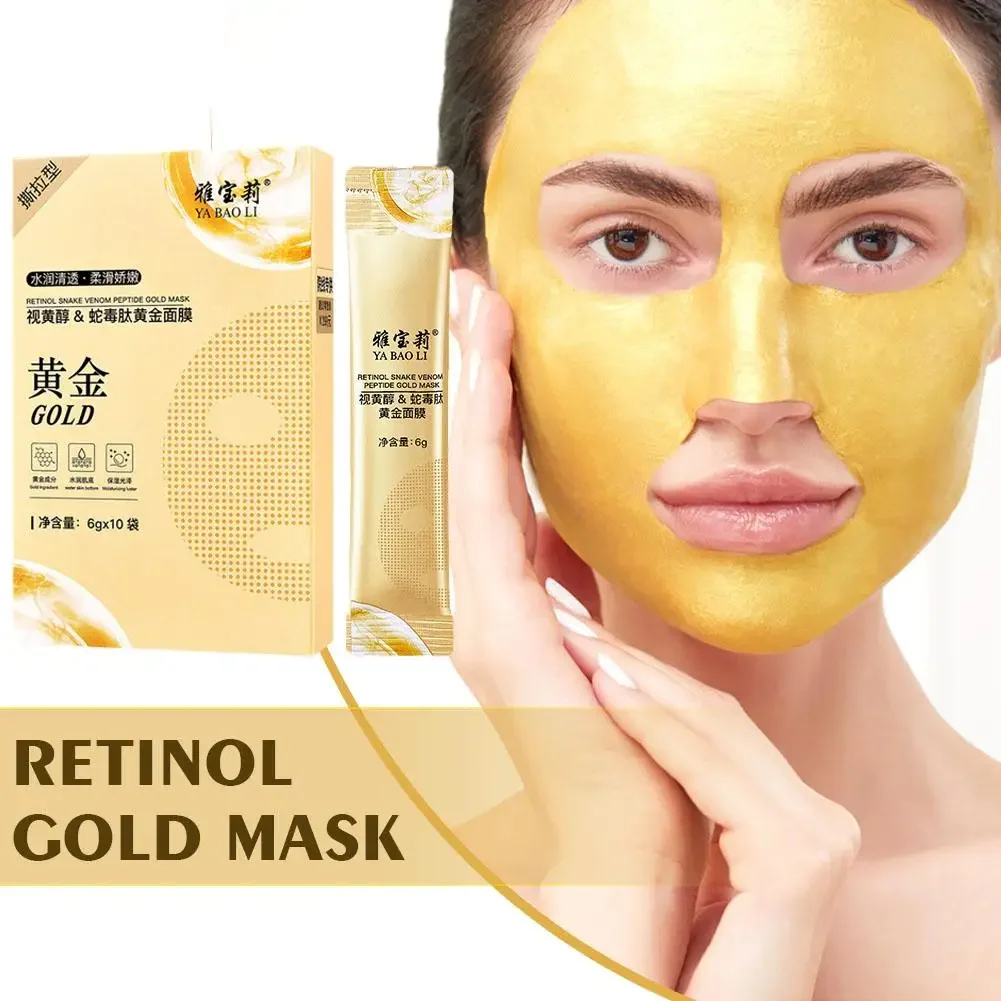 

Retinol Gold Mask Collagen Peel Off Facial Mask Gold Anti Aging Face Mask For Moisturizing Removes Blackheads Facial Skin