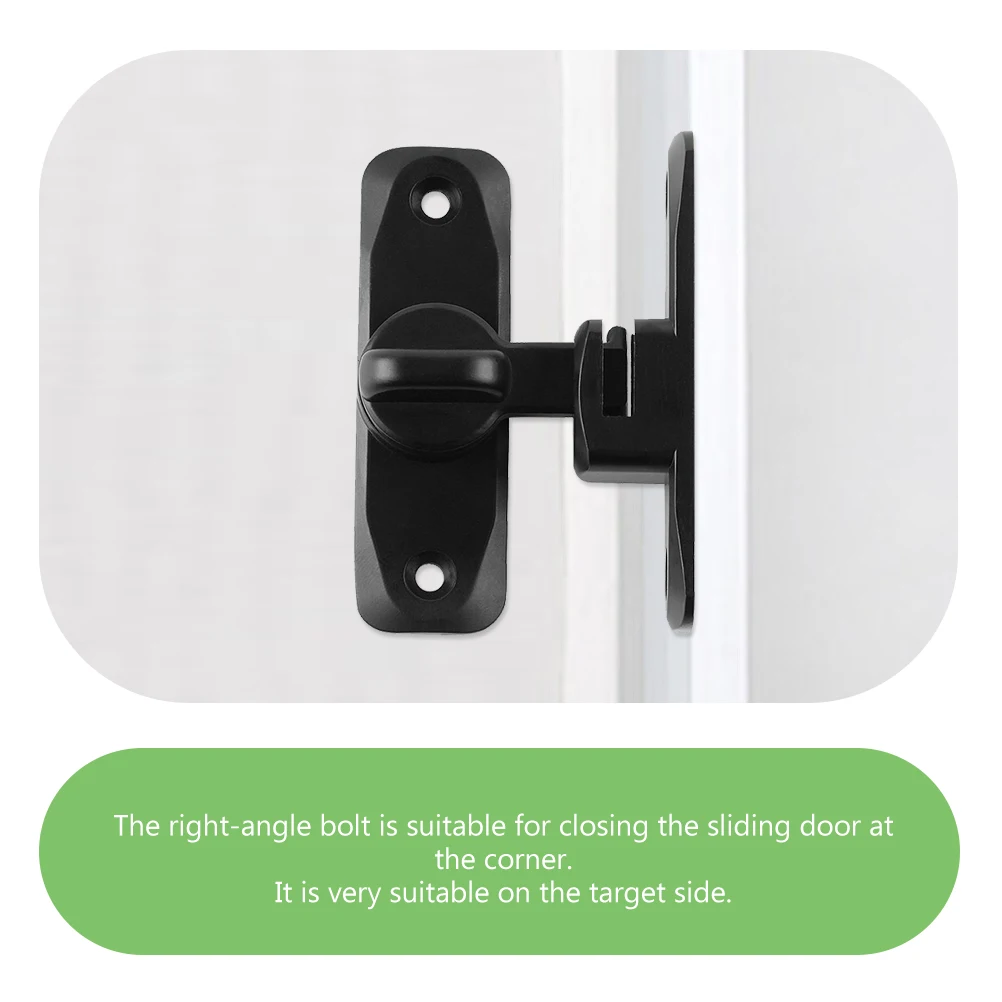 

90 Degree Stainless Steel Right Angle Latch Sliding Door Lock Buckle Heavy Duty Security Bolt For Corner Doors