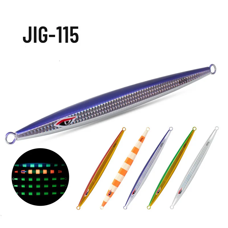 

Extended 400g500g Laser Plated Fish Skin UV Reflective Deep Sea Boat Fishing Luminous Speed Sinking Iron Bait
