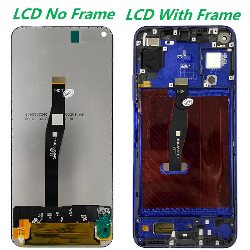 Original 6.26'' For Huawei Honor 20 LCD Touch Screen Digitizer Repair Parts Nova 5T YAL-L21 L61A L61 L71A LCD Display With Frame