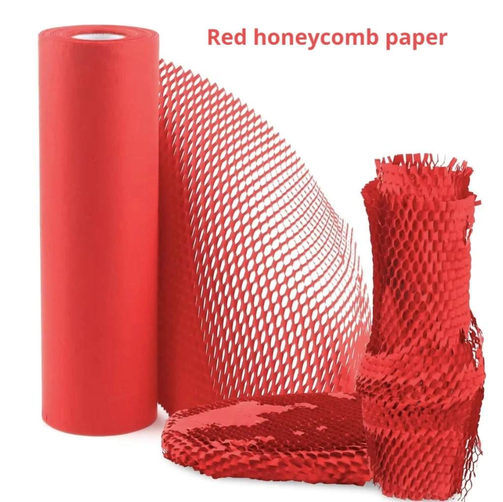 Two specifications Red Environmental Protection Honeycomb Paper for gifts, Bouquet, transport packaging, Anti-collision buffer