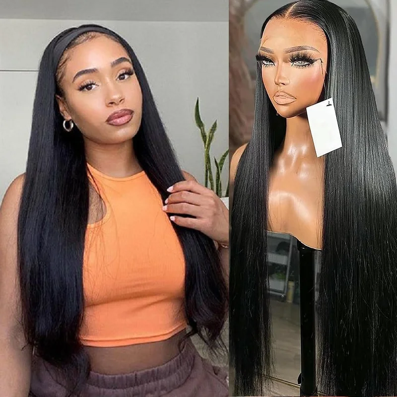 13x6 HD Straight Lace Frontal wig human hair 30 40 Inch 13x4 Lace Front Wig Human Hair brazilian wigs For Women