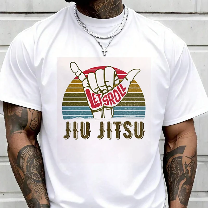 Jiu Jitsu Retro Print Creative Print T Shirt Summer Short-sleeved Casual Tee Men Women Streetwear Loose T-shirt