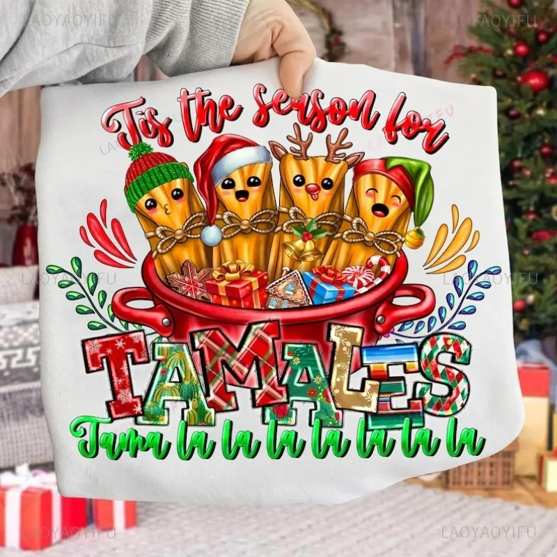 الرجعية عيد الميلاد تاماليس PNG المكسيكي الغذاء عطلة الرقمية تحميل مضحك نمط التي شيرت عيد الميلاد تي شيرت أزياء نمط جديد