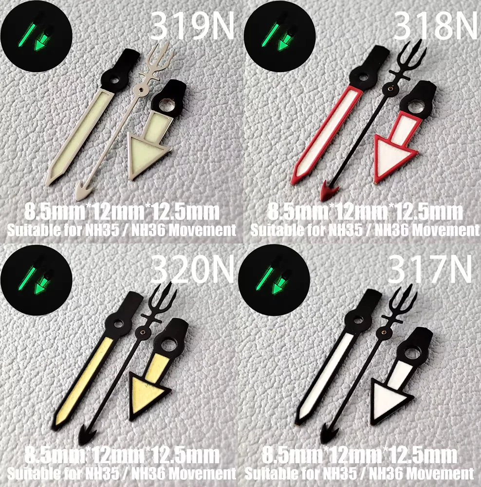 NH35 Hands Watch Hands NH36 Hands Green Luminous Hands Color Second Hands Watch Accessories Suitable For NH35/36/34/38 Movement
