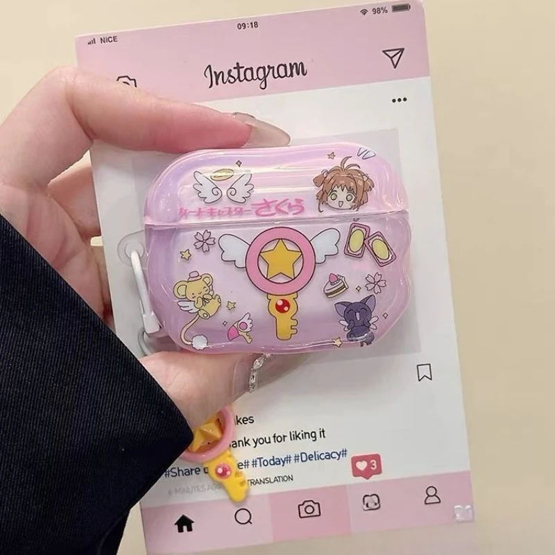 Cartoon Card Captor Sakura Zauberstab Airpods 4. Generation 2. Generation 3. Generation Pro Kopfhörerhülle Schutzhülle