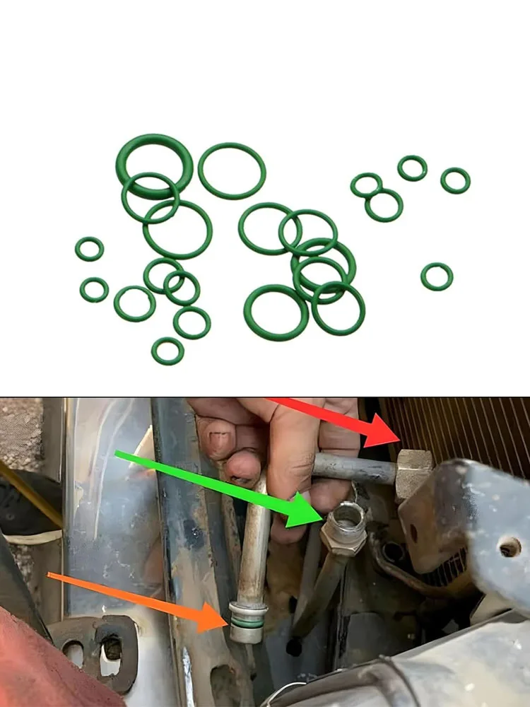 270 PCS Car O-Ring Rubber Ring Kit, Car A/C Repair Multi-Functional Seal Assortment Set, Universal for Most Cars (Green)