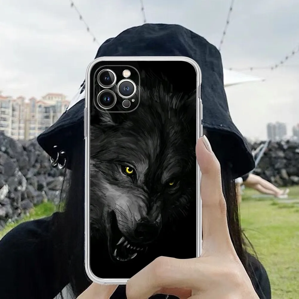 Funda de teléfono The Wolf para iPhone 15, 14, 11, 12, 13, Mini Pro, XS Max, 6, 7, 8 Plus, X, XR, SE, 2020