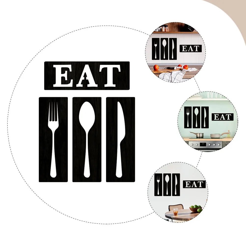 

1 set Wooden Tableware Wall Decor Rustic Kitchen Signs Farmhouse Wall Art For Dining Room Home Restaurant Kitchen Cabinet Sign