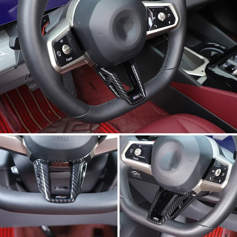 

metyoucar For BMW X3 G45 2025-2026 ABS Carbon Fiber Car Steering Wheel Frame Cover Trim Interior Car Accessories