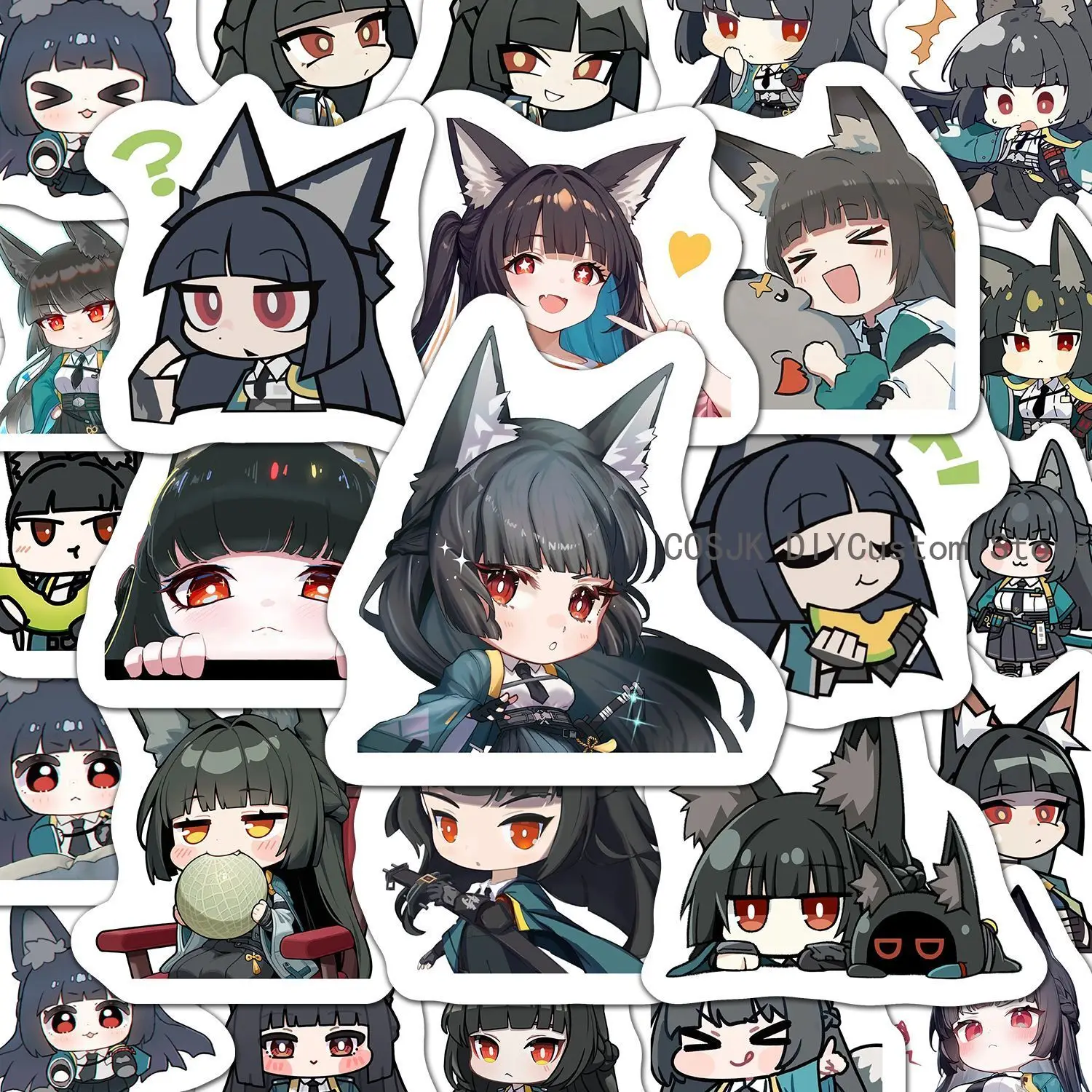 60 uds Zenless Zone Zero Hoshimi Miyabi versión Q pegatinas de Anime maleta para teléfono portátil etiqueta para cuaderno adhesivo de papelería regalo