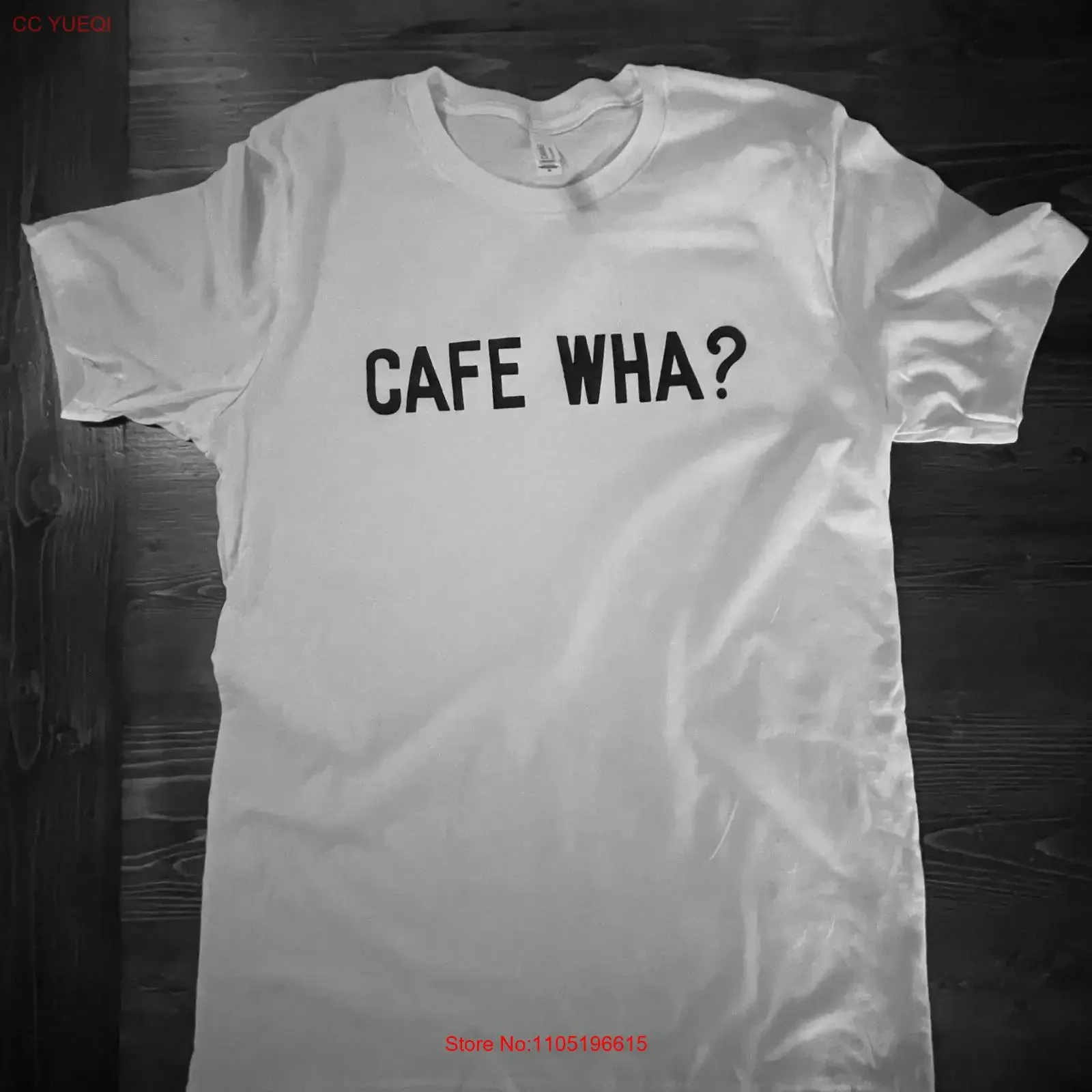 مقهى وا تي شيرت مقهى الموسيقى المكان ديلان خمر غسلها امتدت الرسم تنفس عادية أنيقة موضة لينة قليلا #1