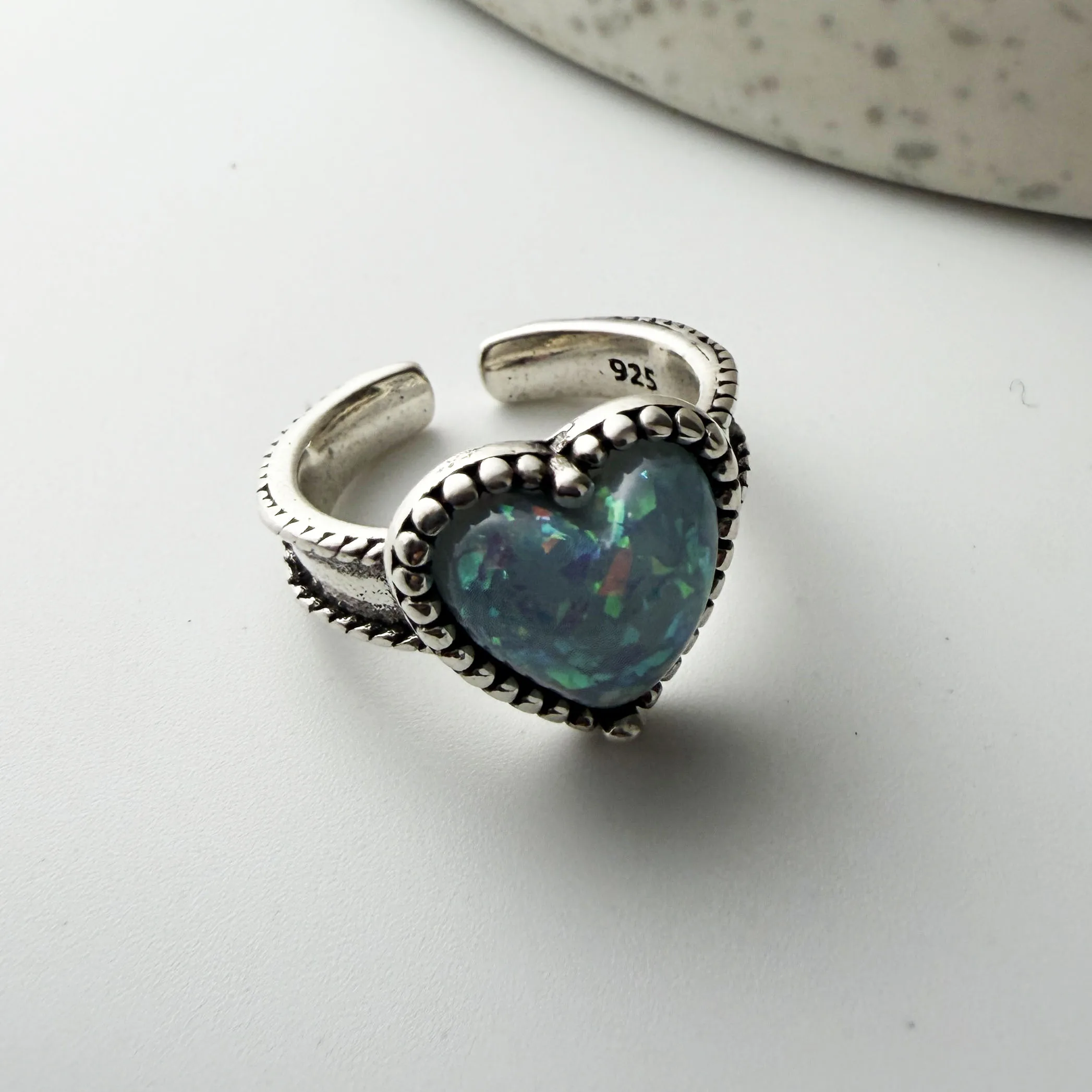 خواتم من الفضة الإسترليني عيار 925 للنساء زوجين الحد الأدنى اليدوية بسيطة الرجعية زهرة حجر خاتم غرامة مجوهرات هدية منع الحساسية