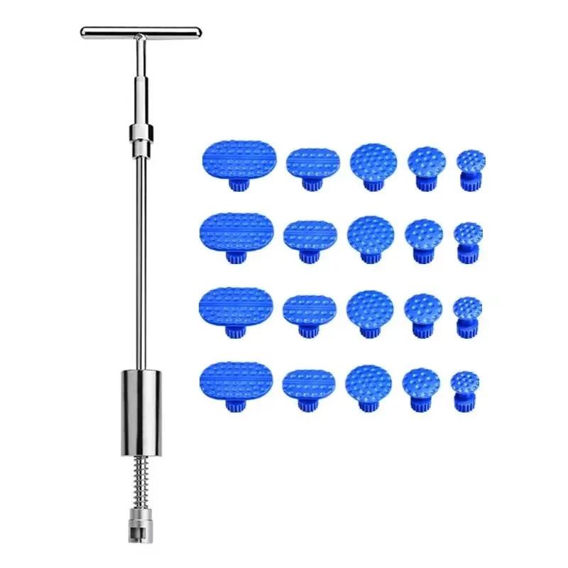 Car Dent Puller T Dent Repair Tool Auto Repair Sheet Metal Kit Slide Hammer Reverse Hammer Glue +18pcs Glue Puller