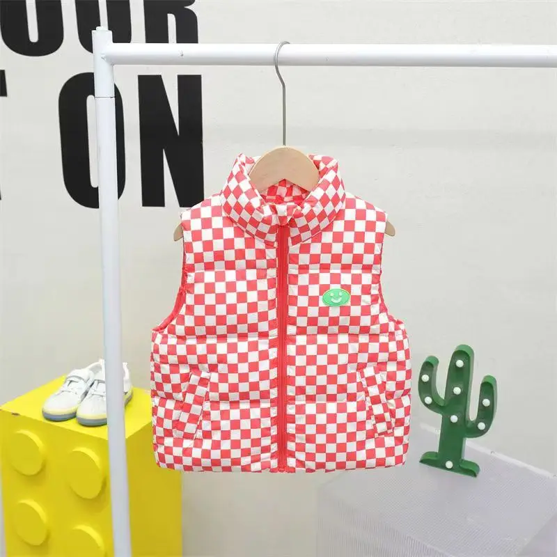 Fashion Vest For Girls Boys Kids Thin Warm Sleeveless Outerwear Animal Chick Printed Jacket Baby Clothes Child Down Waistcoat