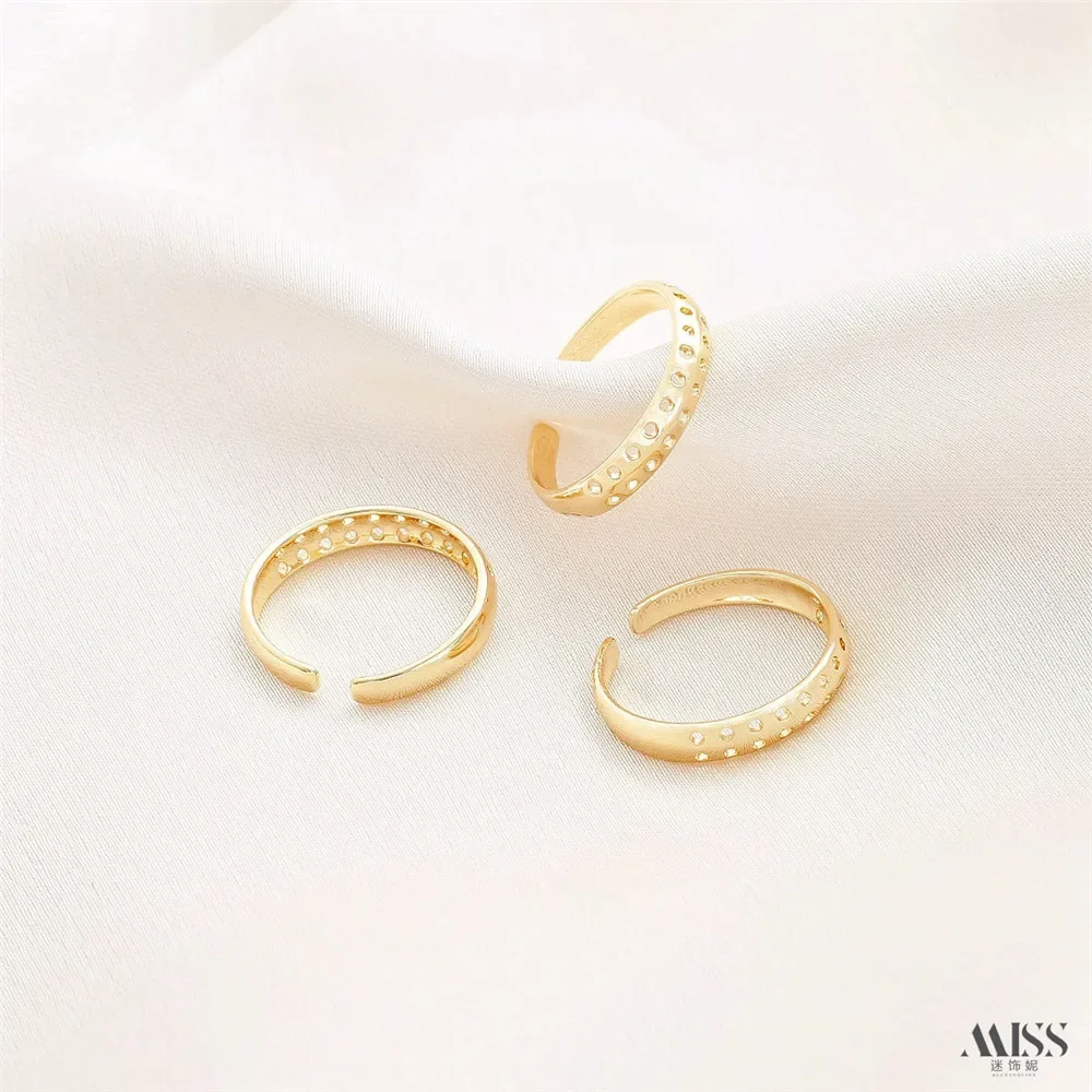 

Сумка из 14-каратного золота, регулируемое двухрядное перфорированное кольцо, бусина, держатель для колец, аксессуары ручной работы «сделай сам»