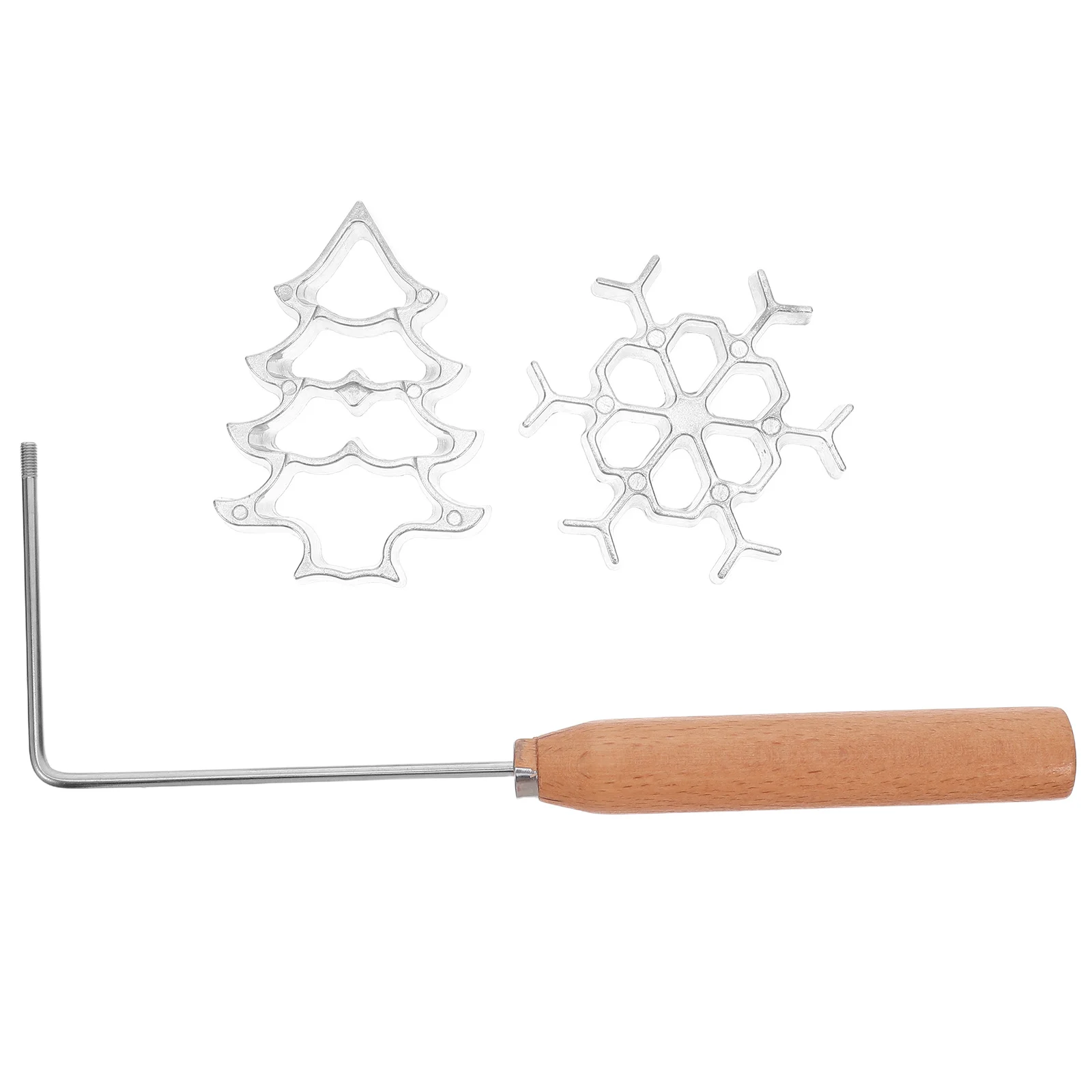 

3Pcs Aluminum Alloy Bunuelos Cookie Mold Set Christmas Tree Snowflake Shapes Waffle Pastry Maker DIY Baking Tools