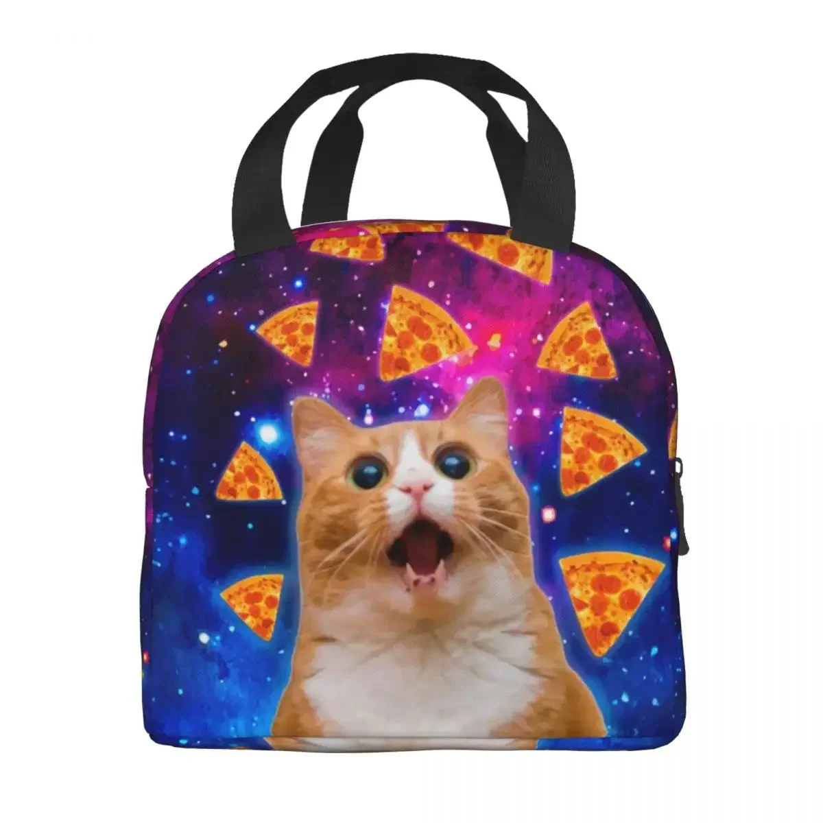 Divertente Pizza Cat borsa termica per il pranzo da donna contenitore per il pranzo portatile per la scatola per alimenti multifunzione da viaggio