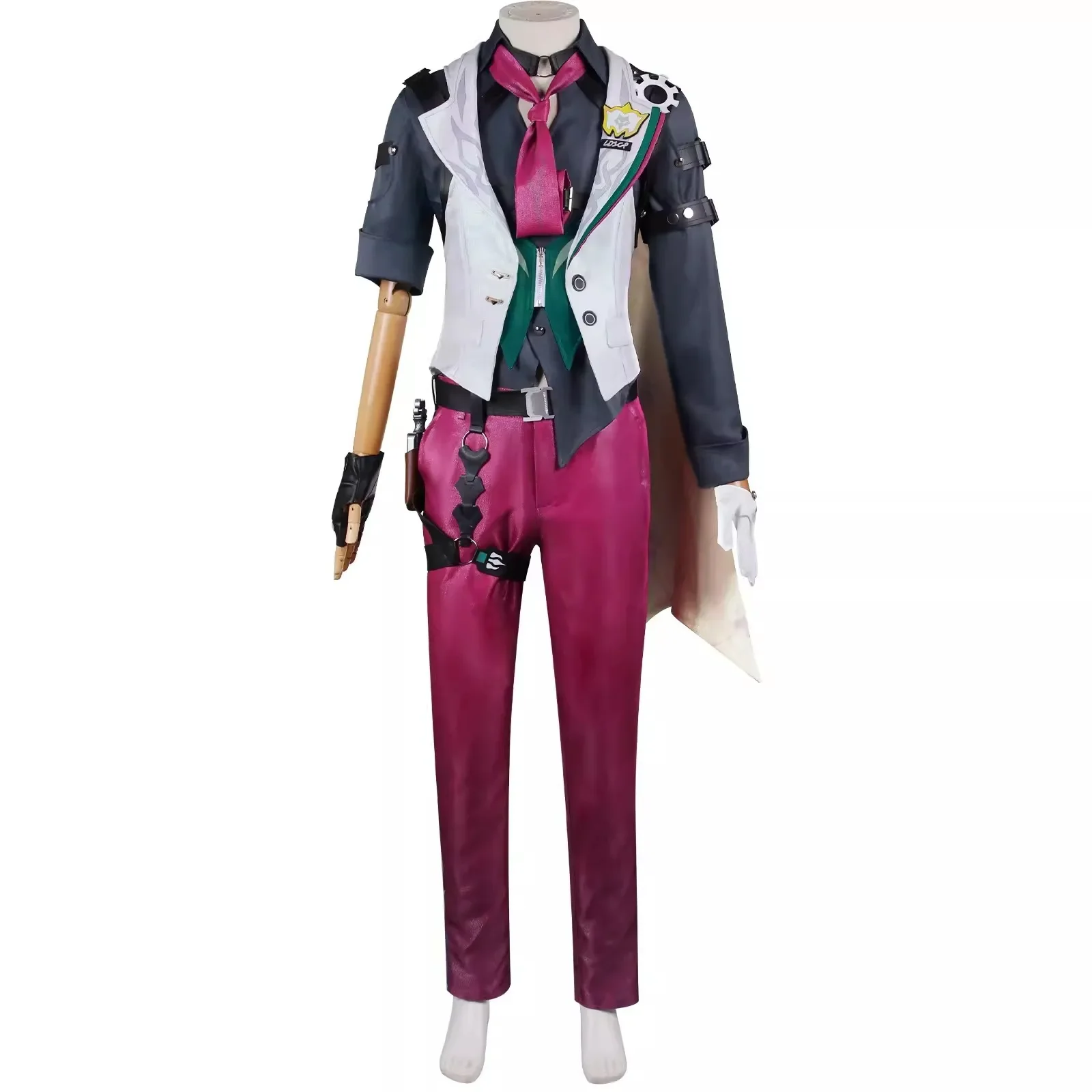 Honkai Star Rail Gallagher Cosplay Costume Wig Pants Shirt Vest Tie Suits Men Women Halloween Party Carnival Roleplay Outfits