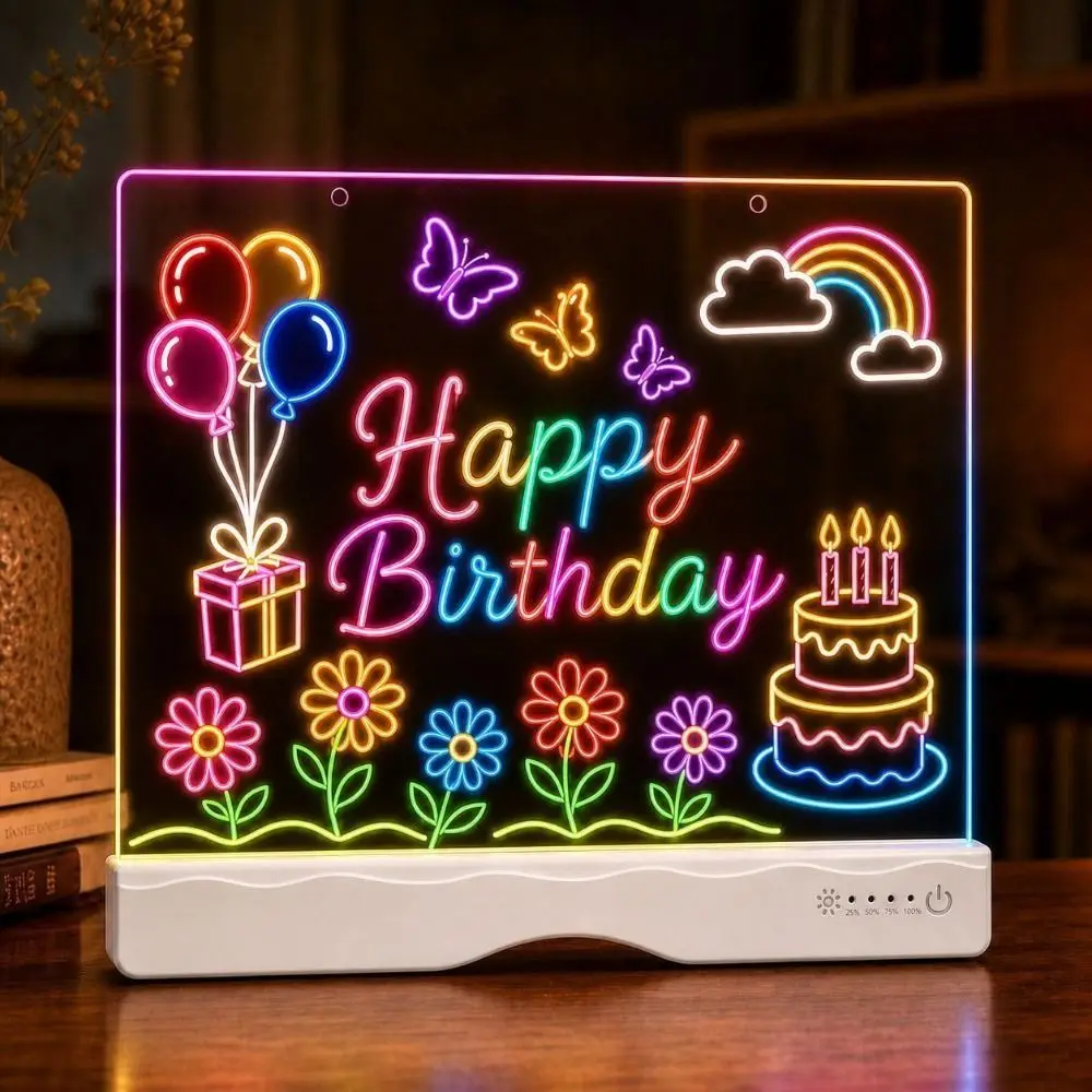 Rechargeable LED Light Drawing Board Erasable Smooth Surface Glow Sketch Pad Touch Control Type-C Charging
