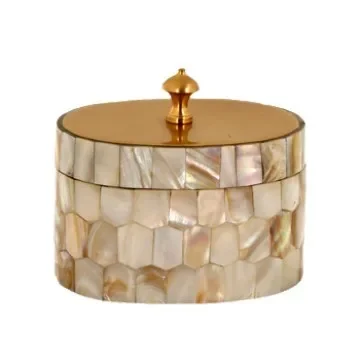 E Indian style brass shell storage jewelry box home living room desktop decoration ornament