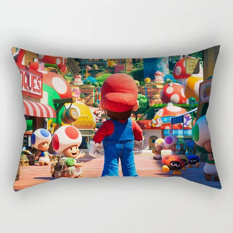 Game Mario Cushion Cover Cartoon Mario Bro Luigi Pillow Case for Sofa Car Kids Room Decor Home Textile Decorative Gifts 50x30cm