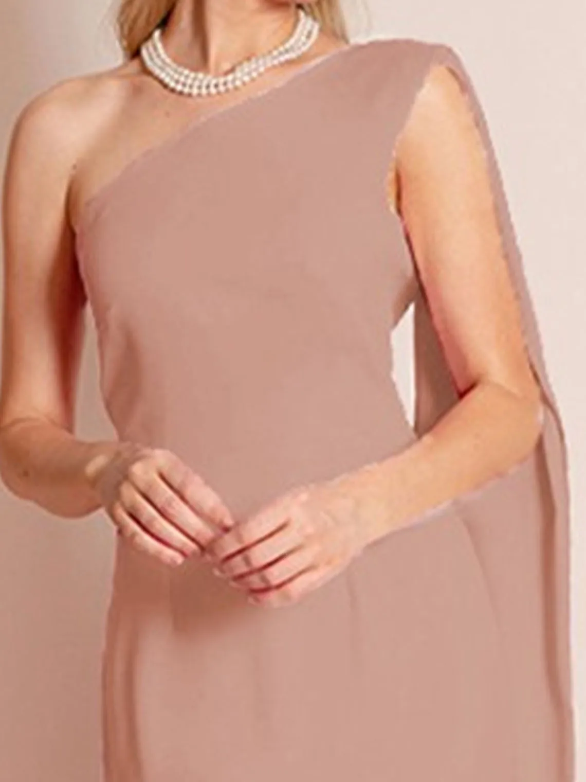 Elegante mouwloze one-shoulder stretchstof vloerlengte schede moeder van de bruidjurk met lint 2025, gratis op maat