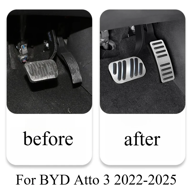 Accelerator Pedal Special Interior Modified Electric Door Brake Anti-skid Pedal Body Kits Accessories For BYD Atto 3 2022-2025