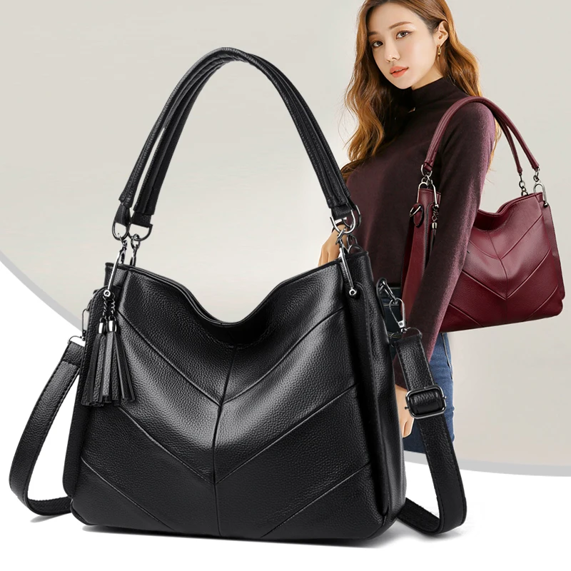 

High quality PU Elegant Women Messenger Bags Office Ladies Totes Pure high-capacity Handbag for female Crossbody Shoulder wallet